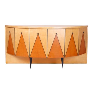 Postmodern Demilune Credenza or Cabinet For Sale