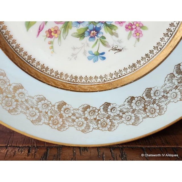 Victorian Limoges Unic Rehausse Main 11" Artist Signed Raoul Charger Plate, C1950s For Sale - Image 3 of 7