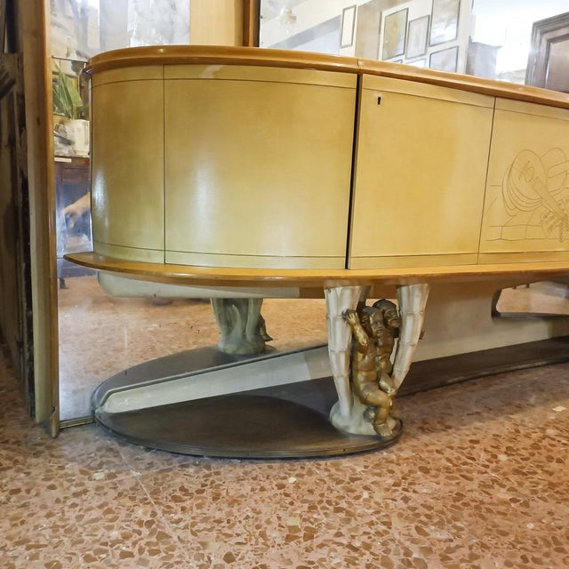 Glass Sideboard with Large Mirror by Canturini Artisans For Sale - Image 7 of 18