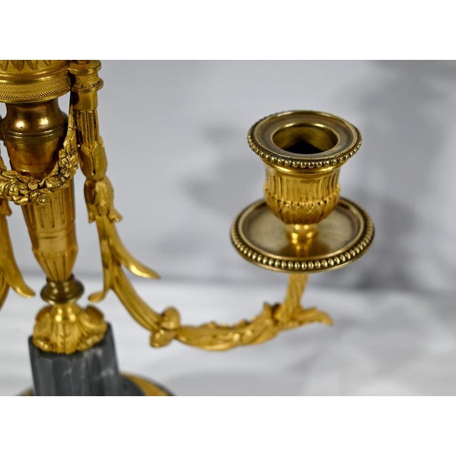 Mid 19th Century Bronze and Marble Candleholders, Set of 2 For Sale - Image 10 of 18