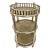 McGuire "Petit Porto" Three Tier Silver Finish Rattan Bamboo and Leather Rolling Bar Cart For Sale