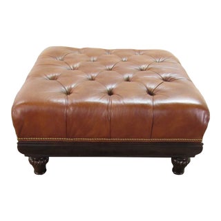 Hancock and Moore Leather Ottoman For Sale