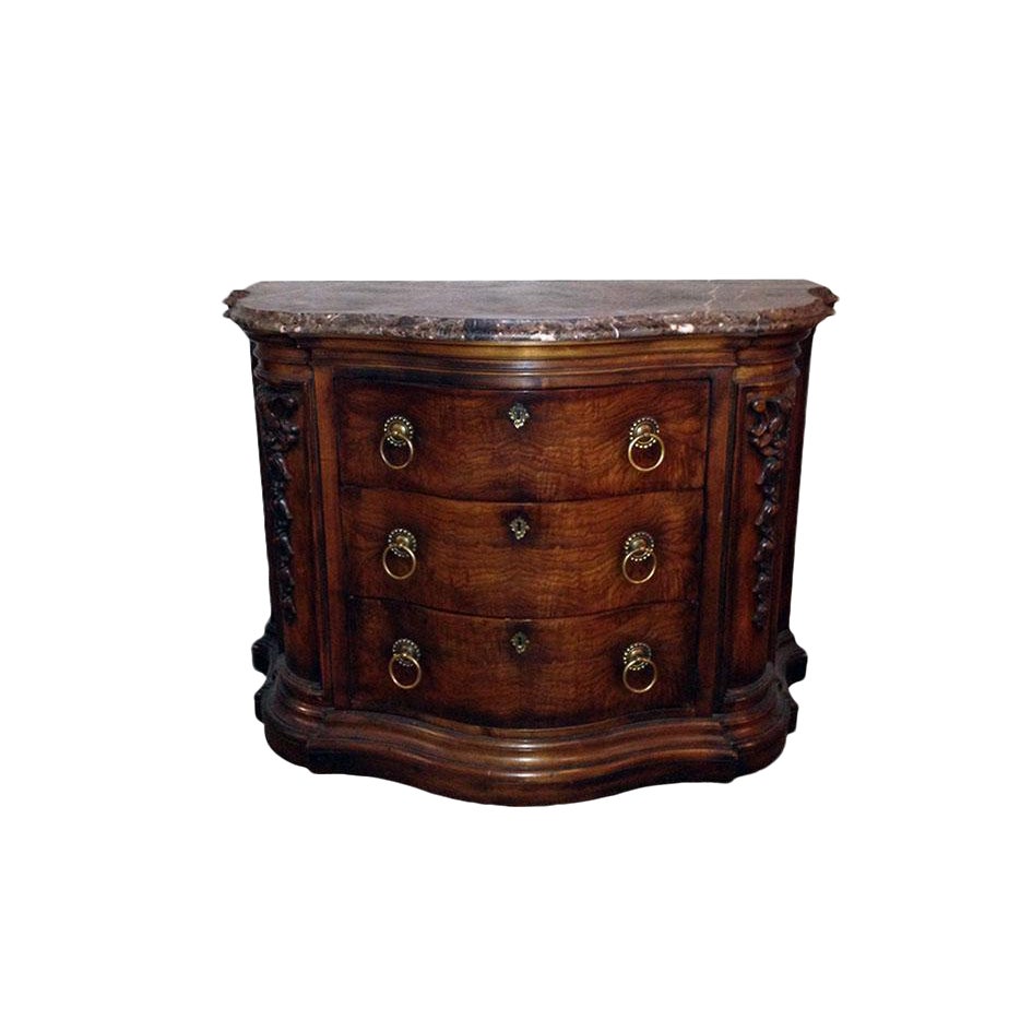 Henredon Amalfi Coast Walnut Wood With Marble Top Nightstand Chairish