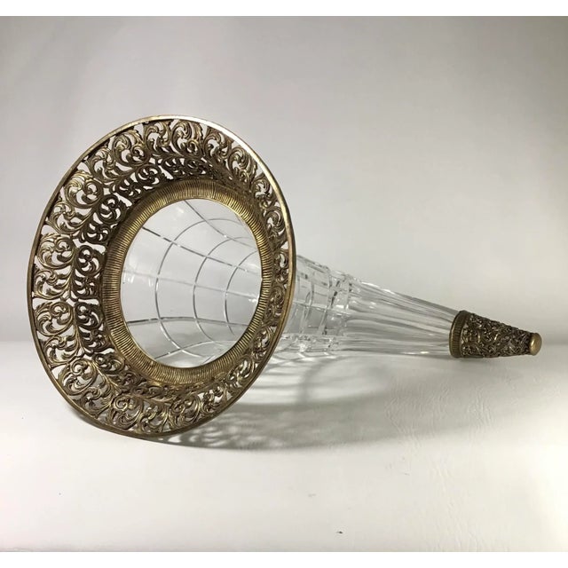 2000’s Cornucopia “Horn of Plenty” Made of Bronze and Crystal by Castilian Imports For Sale - Image 12 of 13