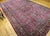 Textile Vintage Oversized Persian Sarouk Rug in Allover Floral Bouquets in Red, Navy, French Blue For Sale - Image 7 of 18