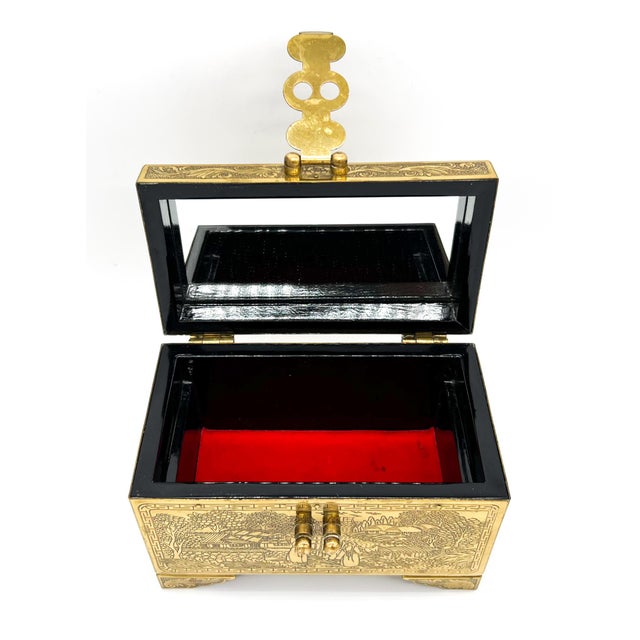 Vintage Chinese Etched Brass Box For Sale - Image 9 of 11