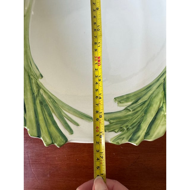 Ceramic Oversized 20th Century Trompe l'Oeil Italian Vegetable, Leek, Cabbage, and Lemon Platter/ Bowl For Sale - Image 7 of 11