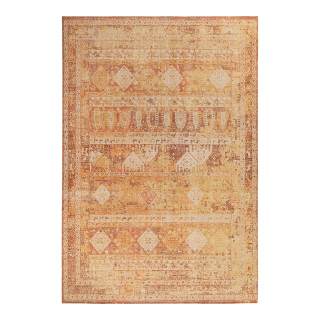 Rug & Kilim’s Distressed Cairo Rug in Burnt Orange, 10x14 For Sale