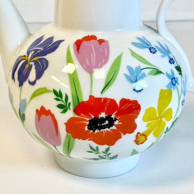 Heinrich & Co. 1970s Vintage Heinrich & Co German Boho Chic Hollywood Regency Flora Tea Pot For Sale - Image 4 of 15