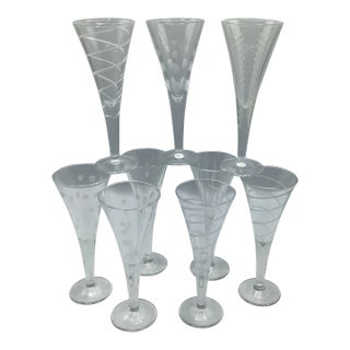 Mikasa Cordial Glasses- Assorted Design Set of 9 For Sale