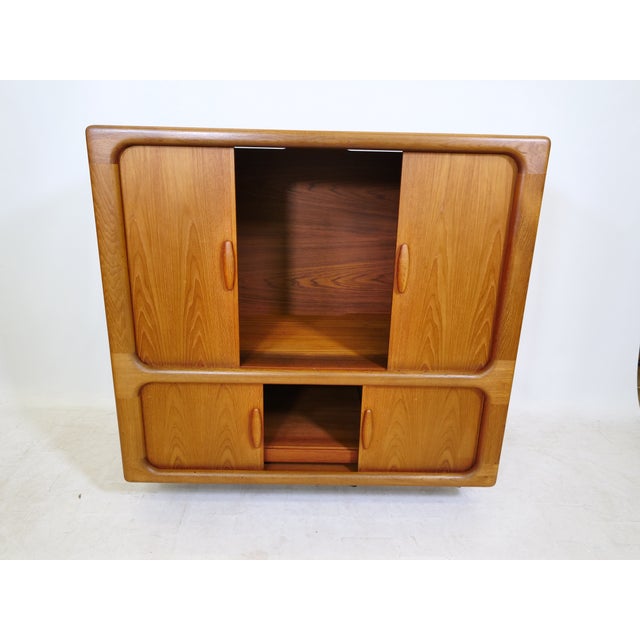 Dyrlund Mid-Century Teak Highboard with Sliding Doors from Dyrlund, 1960s For Sale - Image 4 of 17