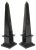 Empire Revival Black Marble Obelisks, 1980s, Set of 2 For Sale