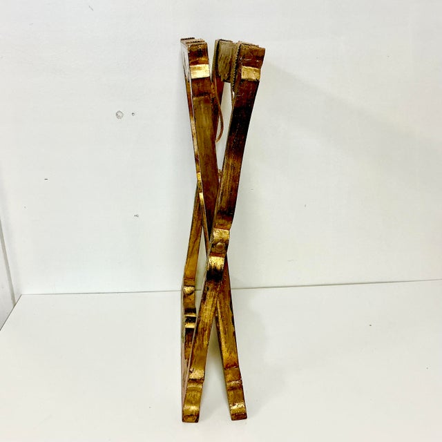 Antique Italian Hand Painted Florentine Luggage Rack. For Sale - Image 11 of 15