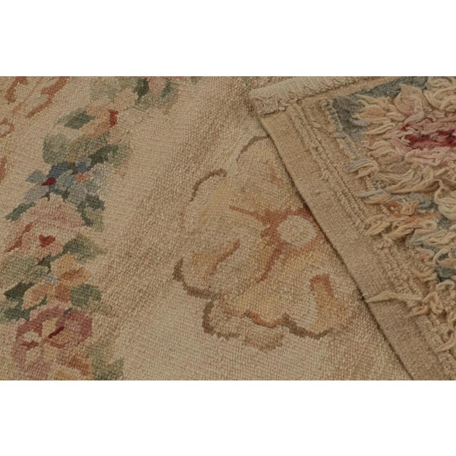 Textile Rug & Kilim’s Aubusson Style Flatweave Rug With Floral Patterns and Medallions For Sale - Image 7 of 7