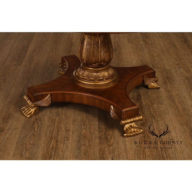 Drexel Neoclassical Revival Round Marble Top Pedestal Dining or Center Table With Claw Feet For Sale - Image 14 of 18