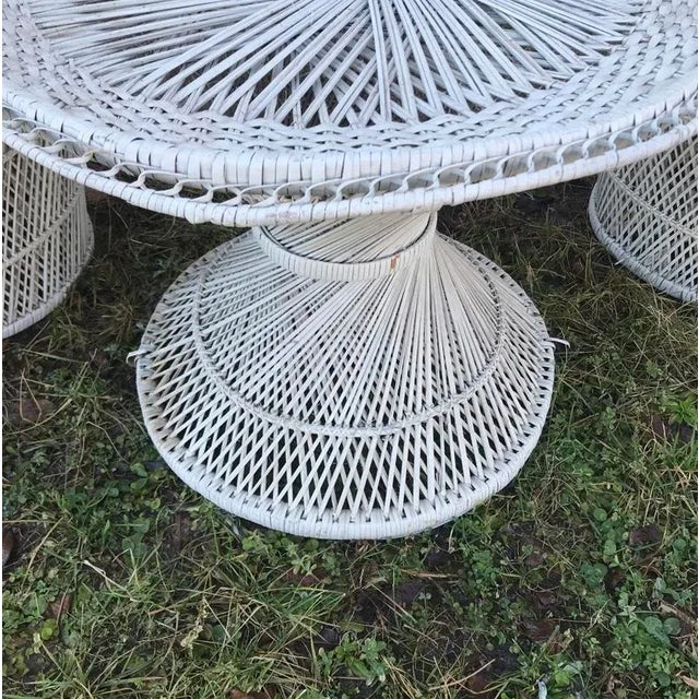 Vintage Mid to Late 20th Century Wicker Barrel Chairs and Round Table, Child Sized, Set of 3 For Sale - Image 6 of 8