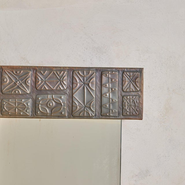Italian Copper Wall Mirror by Santambrogio E De Berti, 1960s For Sale - Image 12 of 12