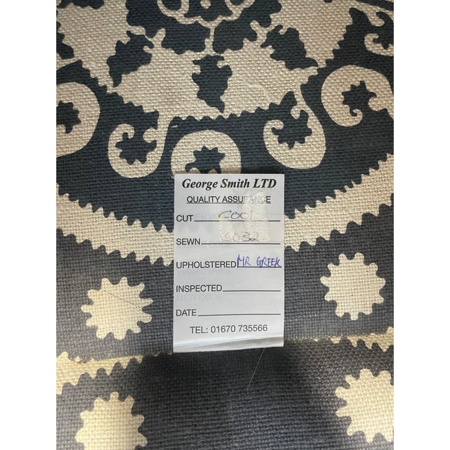 2000 - 2009 George Smith Tiplady Knole Sofa in Plumwich "Tessa" Blue Midnight | 84"w For Sale - Image 5 of 5