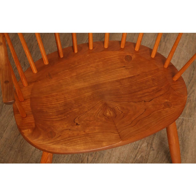 Wood Thomas Moser Set Of Eight Continuous Arm Dining Chairs For Sale - Image 7 of 18