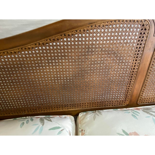 French Provincial Vintage Cane Back Settee For Sale - Image 3 of 9