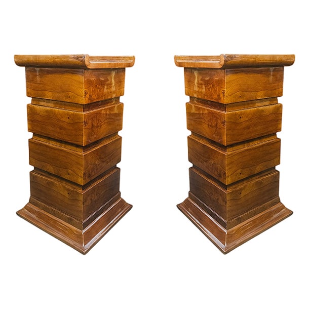 Wooden Columns, 1980s, Set of 2 For Sale