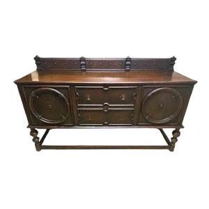 Antique 19th Century English Yorkshire Arts & Crafts Oak Sideboard or Credenza - Large 72" Wide