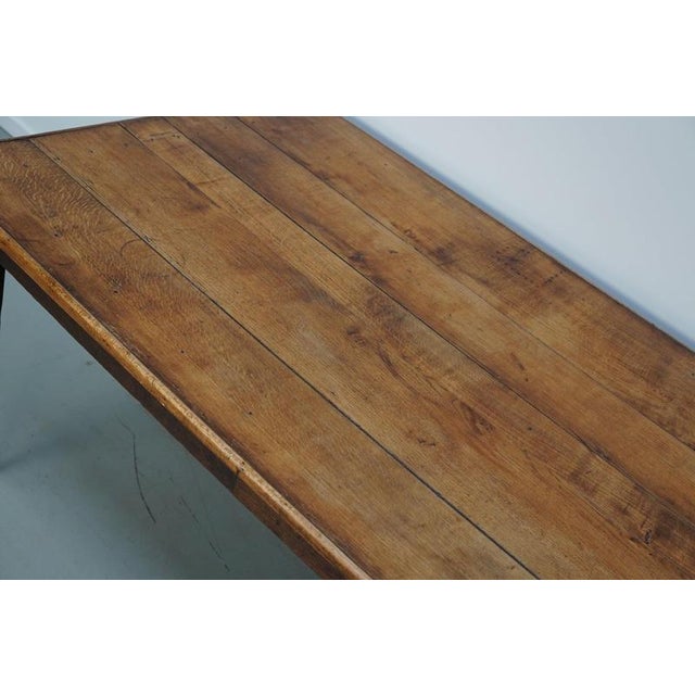 Early 20th Century French Rustic Oak Farmhouse Dining Table For Sale - Image 5 of 18