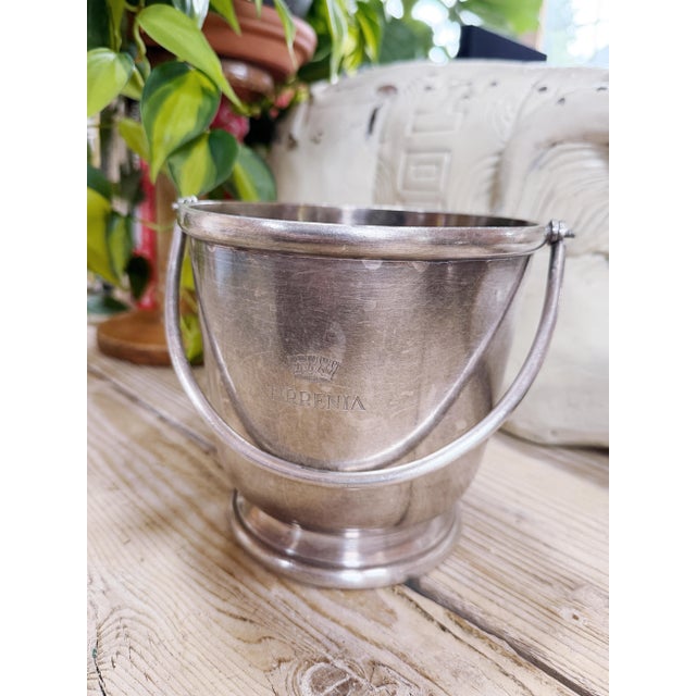 Vintage Silver Champagne & Ice Bucket From Tirrenia Italian Ocean Liner For Sale - Image 10 of 18
