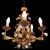 A beautiful 5-arm vintage chandelier from the 1970s, designed in the classic Florentine and Hollywood Regency styles. The...