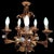 Vintage Hollywood Regency Florentine Five-Arm Metal Chandelier with Porcelain Flowers, 1970s For Sale - Image 10 of 18
