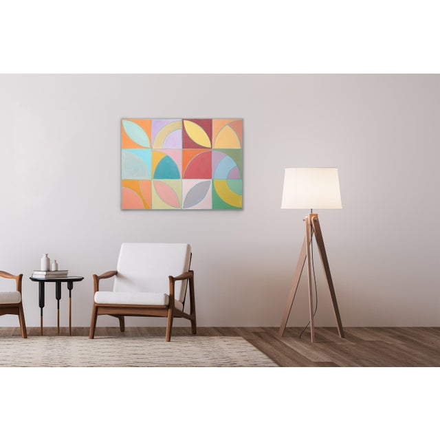 Florida Flora is a beautiful painting by Spanish artist Natalia Roman that combines the structured language of Bauhaus...