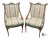 Vintage Regency Style Pickled Whitewash Upholstered Accent Chairs - Pair For Sale - Image 11 of 11