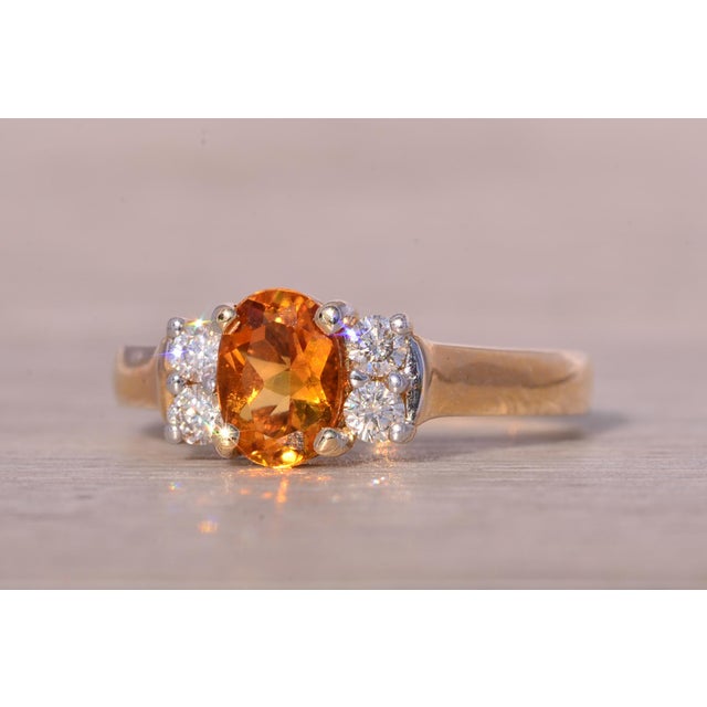 Contemporary The Rocki: Citrine and Natural Diamond Ring in Yellow Gold For Sale - Image 3 of 10