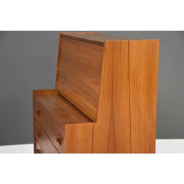 Wood 1960s Danish Modern Teak Secretary Desk For Sale - Image 7 of 10