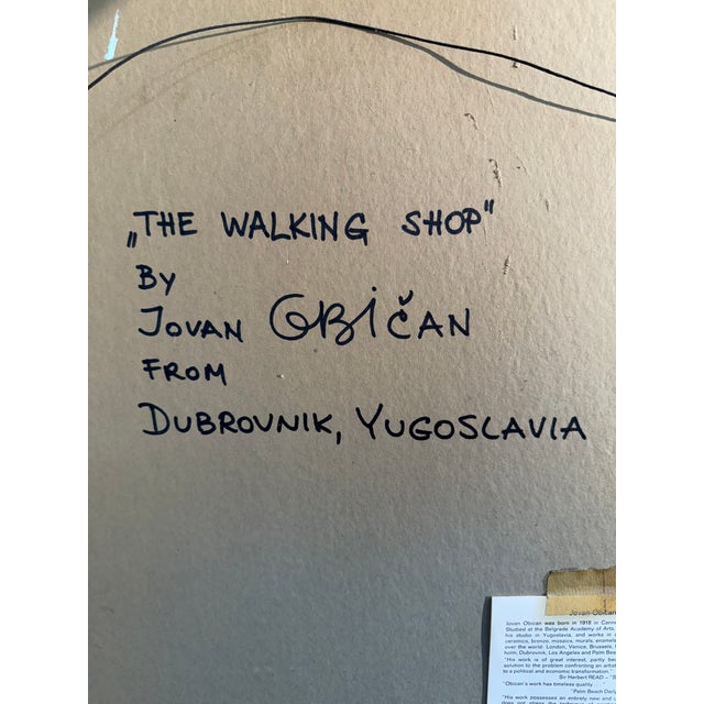 The Walking Shop Painting by Jovan Obican, Croatia 1970 For Sale - Image 13 of 15