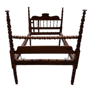 American Walnut High Post Rope Bed For Sale