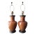 Late 20th Century Visual Comfort Caramel Glazed Ceramic Table Lamps – Pair on Black Wood Bases For Sale