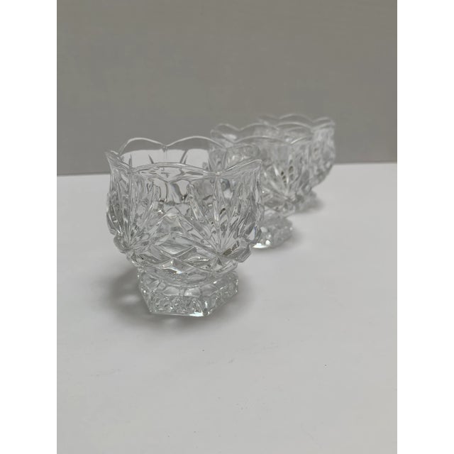 Transparent Vintage Cut Glass Votive Candleholders, Set of Three For Sale - Image 8 of 8