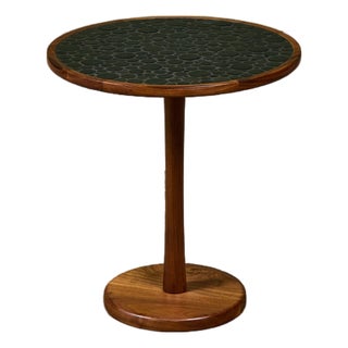 Gordon & Jane Martz Mosaic Black Coin Tile Side Table For Sale