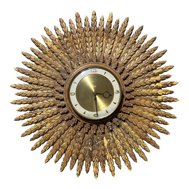 1960s Turner Sunburst Wall Clock Chairish