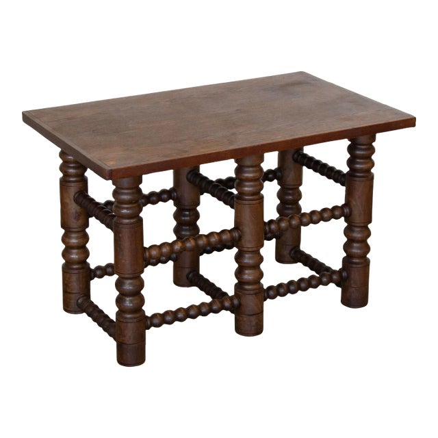 1940s French Oak Coffee Table in the Style of Charles Dudouyt For Sale