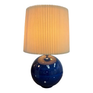 Late 20th Century Celestial Ceramic Globe Table Lamp For Sale