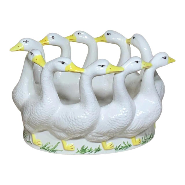 Vintage Porcelain Ducks Candy Dish For Sale
