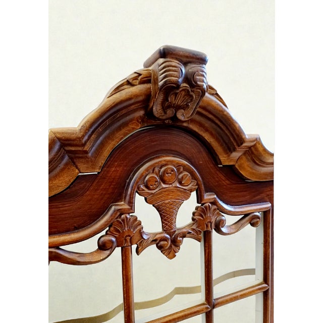 Vintage Victorian Walnut Wall Hanging Arch-Top Display Cabinet, 1920s For Sale - Image 6 of 9