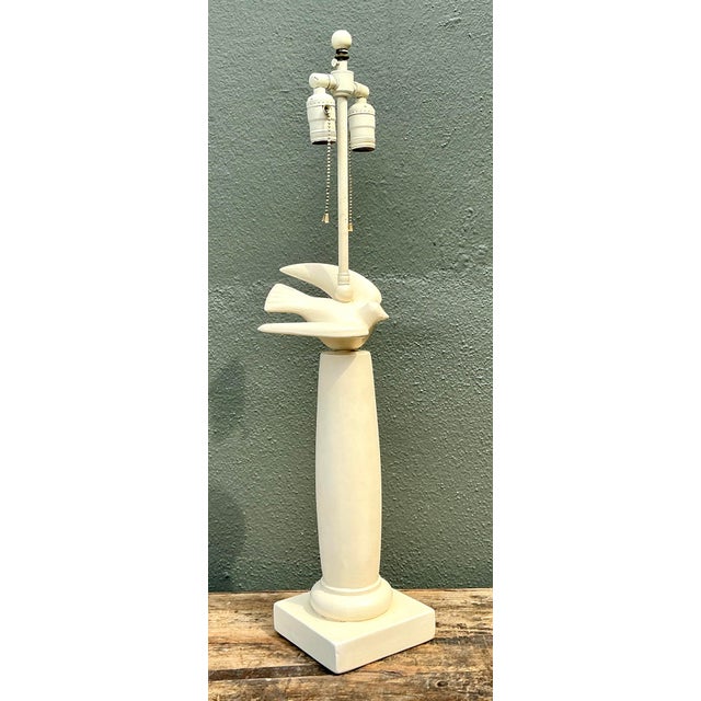 Vintage Painted Bird Lamp For Sale - Image 9 of 12