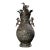 Vintage Archaic Bronze Vase With Crane Finial & Beast Handles – Hu Form Vessel For Sale