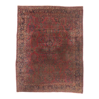 Antique Persian Sarouk Rug, 09'01 X 11'08 For Sale