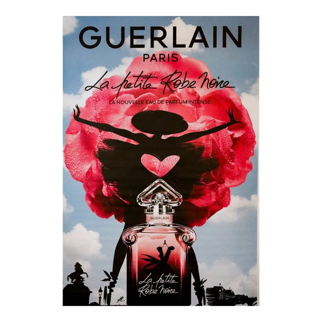 2020 French Bus Shelter Advertisement, Guerlain - La Petite Robe Noire Perfume Bus Shelter Ad - Paris For Sale