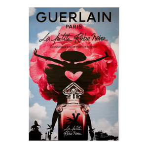 2020 French Bus Shelter Advertisement, Guerlain - La Petite Robe Noire Perfume Bus Shelter Ad - Paris