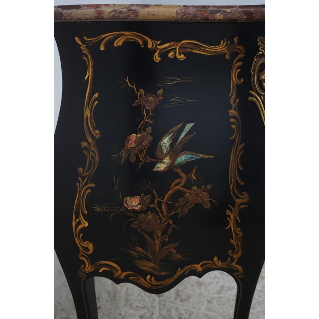 Vintage French Louis XV Style Chinoiserie Painted Commode Chest For Sale - Image 14 of 18
